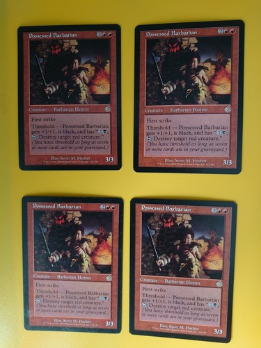 Mtg card possessed barbarian - card.,