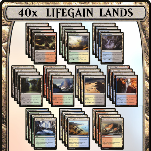Carte dual land - life, gain